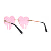 Womens Melting Heart Rimless Lolita Sunglasses