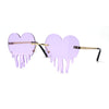 Womens Melting Heart Rimless Lolita Sunglasses