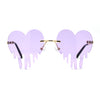 Womens Melting Heart Rimless Lolita Sunglasses