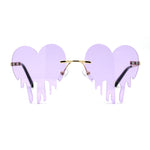 Womens Melting Heart Rimless Lolita Sunglasses