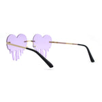 Womens Melting Heart Rimless Lolita Sunglasses