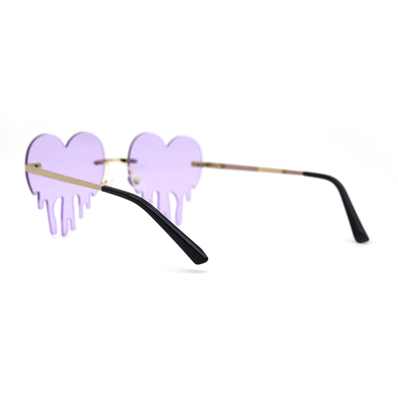 Womens Melting Heart Rimless Lolita Sunglasses