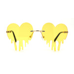 Womens Melting Heart Rimless Lolita Sunglasses