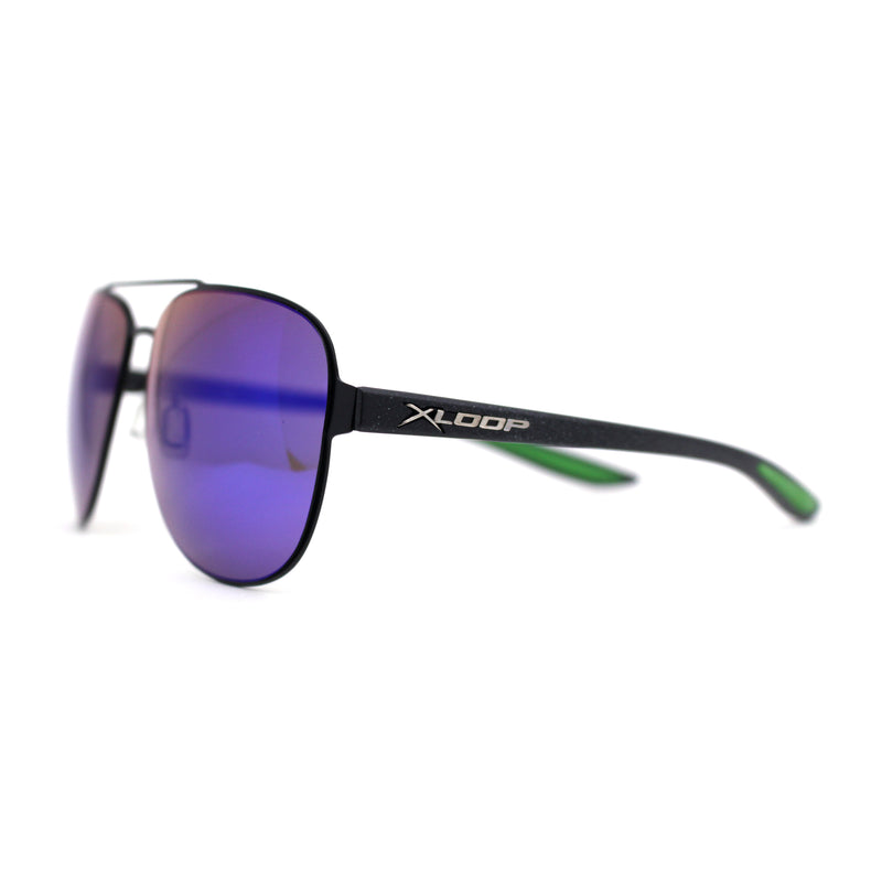 Mens Xloop 90s Classic Officer Cop Sport Rectangle Metal Sunglasses