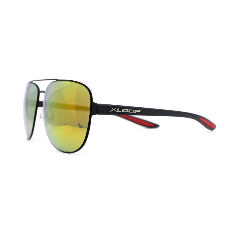 Mens Xloop 90s Classic Officer Cop Sport Rectangle Metal Sunglasses