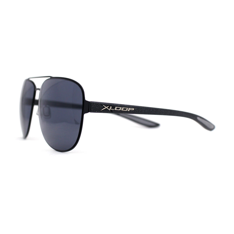 Mens Xloop 90s Classic Officer Cop Sport Rectangle Metal Sunglasses