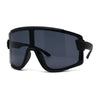 Mens Exposed Lens Oversize Shield Sport Plastic Sunglasses