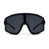 Mens Exposed Lens Oversize Shield Sport Plastic Sunglasses