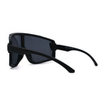 Mens Exposed Lens Oversize Shield Sport Plastic Sunglasses