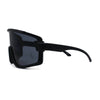 Mens Exposed Lens Oversize Shield Sport Plastic Sunglasses