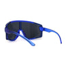 Mens Exposed Lens Oversize Shield Sport Plastic Sunglasses