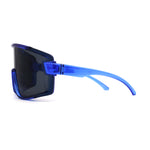 Mens Exposed Lens Oversize Shield Sport Plastic Sunglasses