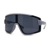 Mens Exposed Lens Oversize Shield Sport Plastic Sunglasses