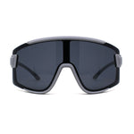 Mens Exposed Lens Oversize Shield Sport Plastic Sunglasses