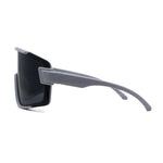 Mens Exposed Lens Oversize Shield Sport Plastic Sunglasses