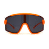 Mens Exposed Lens Oversize Shield Sport Plastic Sunglasses