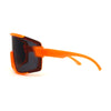 Mens Exposed Lens Oversize Shield Sport Plastic Sunglasses