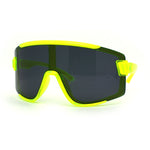 Mens Exposed Lens Oversize Shield Sport Plastic Sunglasses