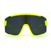 Mens Exposed Lens Oversize Shield Sport Plastic Sunglasses