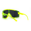 Mens Exposed Lens Oversize Shield Sport Plastic Sunglasses