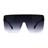 Flat Top Half Rim Oversize Shield 80s Fashion Sunglasses