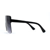 Flat Top Half Rim Oversize Shield 80s Fashion Sunglasses