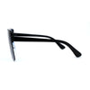 Flat Top Half Rim Oversize Shield 80s Fashion Sunglasses