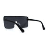 Flat Top Half Rim Oversize Shield 80s Fashion Sunglasses