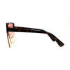 Flat Top Half Rim Oversize Shield 80s Fashion Sunglasses