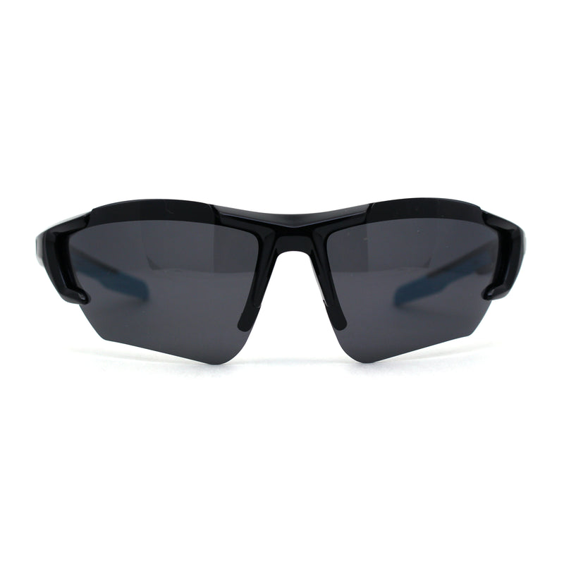 Mens Premium Polarized Lens Warp Around Aerodynamic Sport Sunglasses