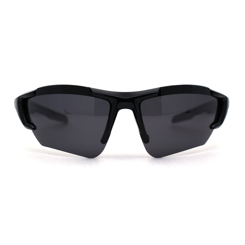 Mens Premium Polarized Lens Warp Around Aerodynamic Sport Sunglasses