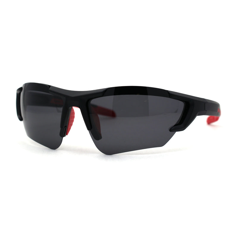 Mens Premium Polarized Lens Warp Around Aerodynamic Sport Sunglasses
