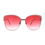 Womens Metal Rim Butterfly Half Rim Chic Sunglasses