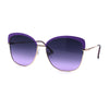 Womens Metal Rim Butterfly Half Rim Chic Sunglasses