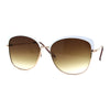 Womens Metal Rim Butterfly Half Rim Chic Sunglasses