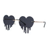 Womens Retro Unique Melting Heart Rimless Sunglasses