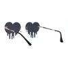 Womens Retro Unique Melting Heart Rimless Sunglasses