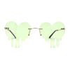 Womens Retro Unique Melting Heart Rimless Sunglasses