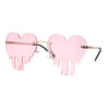 Womens Retro Unique Melting Heart Rimless Sunglasses