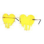 Womens Retro Unique Melting Heart Rimless Sunglasses