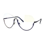 Womens Upside Down Half Rim Butterfly Metal Rim Fashion Eyeglasses