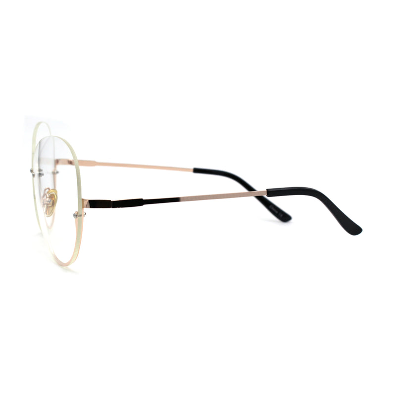 Womens Upside Down Half Rim Butterfly Metal Rim Fashion Eyeglasses