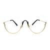 Womens Upside Down Half Rim Butterfly Metal Rim Fashion Eyeglasses