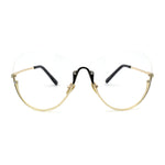 Womens Upside Down Half Rim Butterfly Metal Rim Fashion Eyeglasses