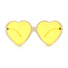Womens Oversize Heart Shape Beveled Jewel Lens Sunglasses