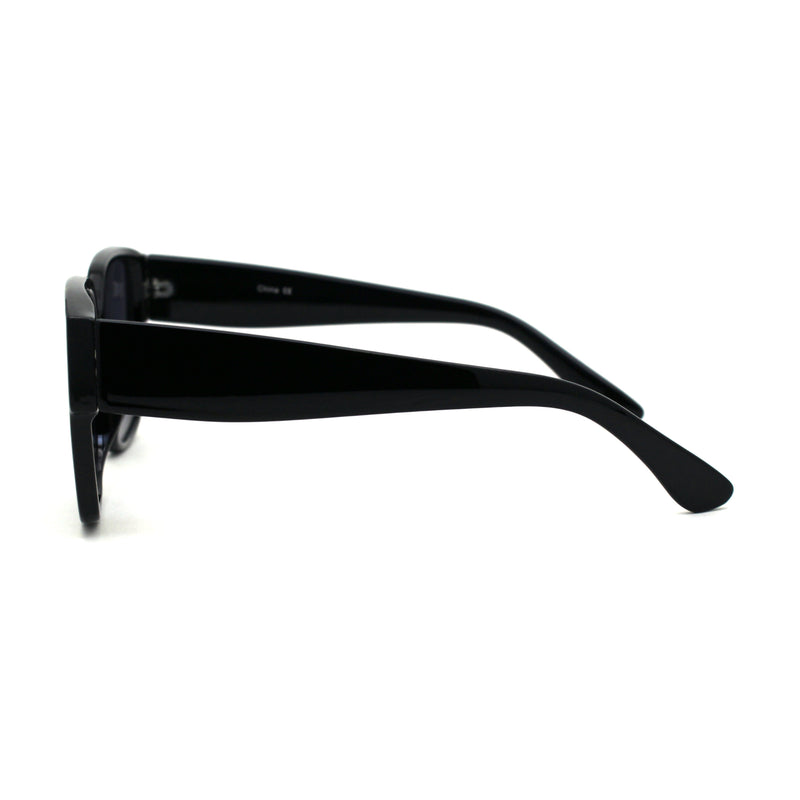 Womens Large Thick Plastic Horn Rim Retro Chic Sunglasses