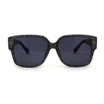 Womens Large Thick Plastic Horn Rim Retro Chic Sunglasses