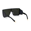 80s Retro Robotic Mirror Lens Oversize Shield Sunglasses