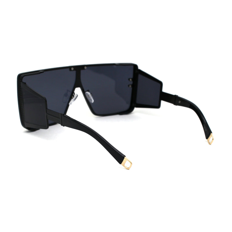 80s Retro Robotic Mirror Lens Oversize Shield Sunglasses