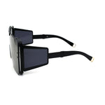 80s Retro Robotic Mirror Lens Oversize Shield Sunglasses